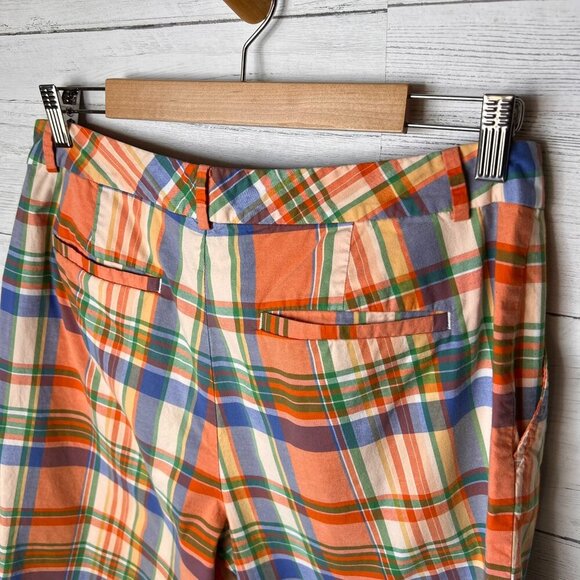 Lauren Ralph Lauren Shorts Womens Size 12 Colorful Plaid Bermuda Cotton Blend - Picture 13 of 16